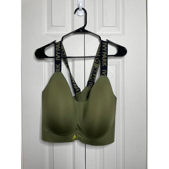 Adidas Ivy Park Peloton Womens 3X Olive Green Sports Bra - Picture 1 of 8